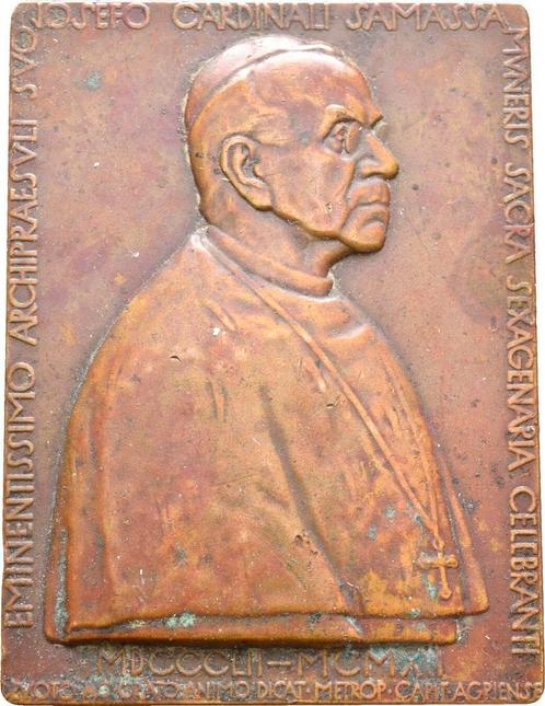 Einseitige Plakette Kardinal Samassa, 1852-1911 o J Vatikan:, Postzegels en Munten, Penningen en Medailles, Verzenden