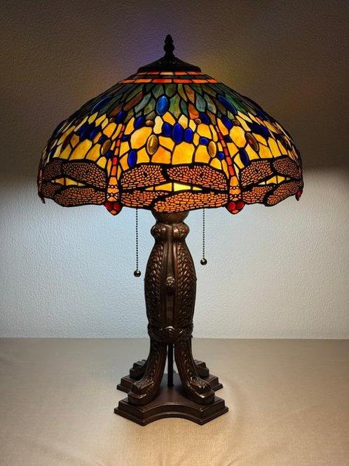 XXL Tiffany stijl tafellamp DRAGONFLY MAJESTY - ART NOUVEAU, Antiek en Kunst, Kunst | Designobjecten