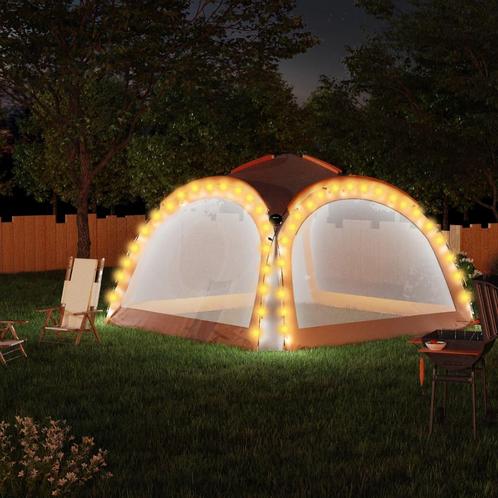 vidaXL Partytent met LED en 4 zijwanden 3,6x3,6x2,3 m grijs, Tuin en Terras, Partytenten, Nieuw, Verzenden