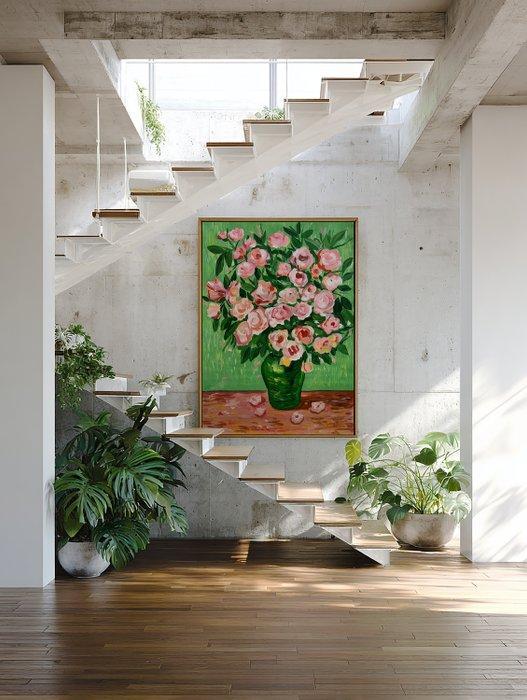 E. García - ROSAS XL (NO RESERVE), Antiek en Kunst, Kunst | Schilderijen | Modern