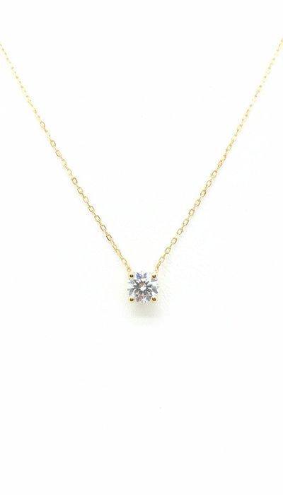 Halsketting - 14 karaat Geel goud - 0.90ct. tw. Diamant, Handtassen en Accessoires, Kettingen