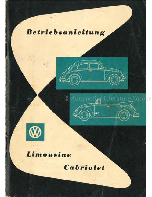 1960 VOLKSWAGEN KEVER 1200 INSTRUCTIEBOEK DUITS, Auto diversen, Handleidingen en Instructieboekjes, Ophalen of Verzenden