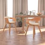 vidaXL Chaises de salle à manger 2 pcs Crème Similicuir et b