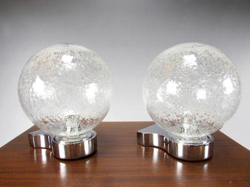 Keuco - Wandlamp (2) - 6530 - Chroom, Bubbelglas - Zware, Antiek en Kunst, Curiosa en Brocante