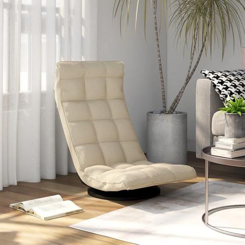 vidaXL Vloerstoel draaibaar stof crèmekleurig, Huis en Inrichting, Stoelen, Nieuw, Verzenden