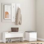 vidaXL Garderobe set bewerkt hout hoogglans wit, Huis en Inrichting, Verzenden, Nieuw