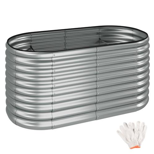 tectake Hoge plantenbak Flormma, 804l, verzinkt, 160x80x80cm, Tuin en Terras, Bloembakken en Plantenbakken, Verzenden