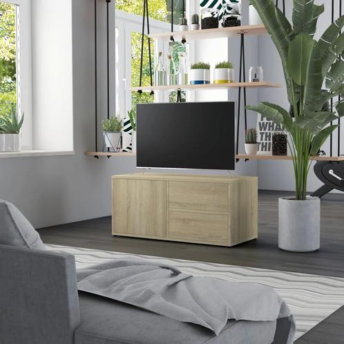 vidaXL Tv-meubel 80x34x36 cm bewerkt hout sonoma, Maison & Meubles, Armoires | Mobilier de télévision, Envoi