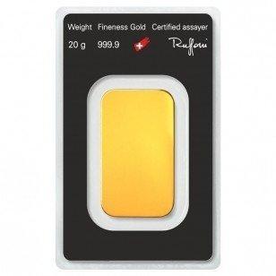 20 gram - Goud - 20 Grams .9999 Fine Gold Bar Argor Heraeus, Postzegels en Munten, Edelmetalen en Baren