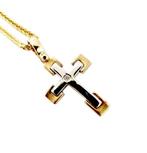 Ketting met hanger - 18 karaat Geel goud, Witgoud Diamant