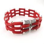 Bloedkoraal - Zilver - Armband - met de hand gemaakt