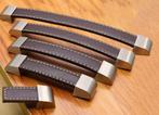 Set van 4 leren handgrepen (160 mm, donkerbruin, eindstuk m, Doe-het-zelf en Bouw, Verzenden, Nieuw