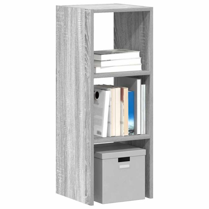 vidaXL Boekenkast stapelbaar 30x30x80 cm bewerkt hout grijs, Huis en Inrichting, Kasten | Overige, Nieuw, Verzenden