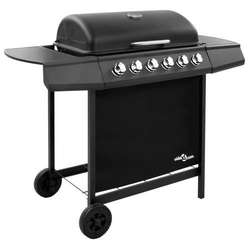 vidaXL Barbecue gril à gaz avec 6 brûleurs Noir, Jardin & Terrasse, Barbecues au charbon de bois, Neuf, Envoi