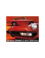 1971 ALFA ROMEO 2000 GT | SPIDER VELOCE BROCHURE NEDERLANDS