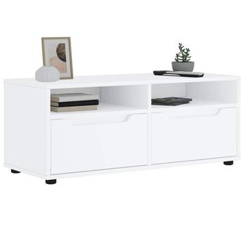 vidaXL Tv-meubel VISNES 100x40x38 cm bewerkt hout wit, Huis en Inrichting, Kasten |Televisiemeubels, Verzenden, Nieuw