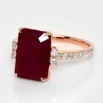 Zonder Minimumprijs - Ring - 14 karaat Roségoud, IGI 5,72ct, Handtassen en Accessoires, Ringen, Nieuw