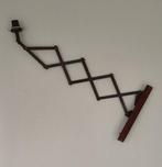 Schaarlamp - Inklapbare wandlamp met stelbare spot - Hout,, Antiek en Kunst