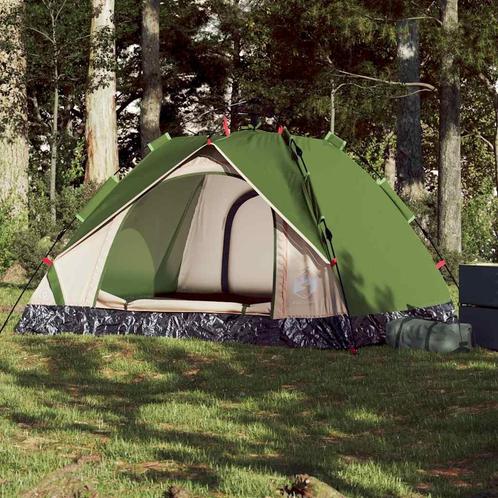 vidaXL Koepeltent 3-persoons snelontgrendeling groen, Caravanes & Camping, Tentes, Envoi