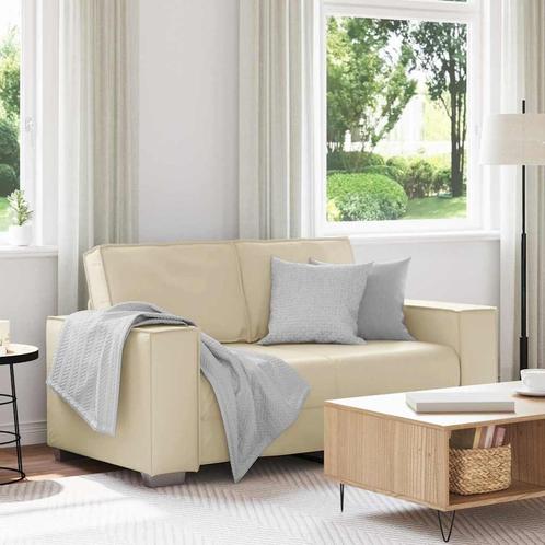 vidaXL Loveseat Bank 120 cm met kussen Crème Kunstleer, Huis en Inrichting, Zetels | Zetels, Nieuw, Verzenden
