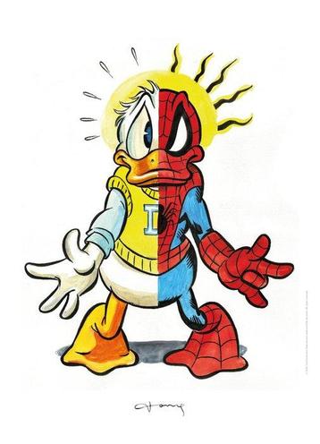 Tony Fernandez - Donald Duck inspired by Spider-Man and beschikbaar voor biedingen