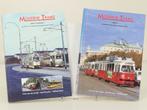 2 boeken Moderne Trams – deel 1 & 2, vierrassers en geled., Ophalen of Verzenden, Gebruikt