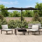 vidaXL Parasol dubbel dak 316x145 cm zwart, Tuin en Terras, Verzenden, Nieuw