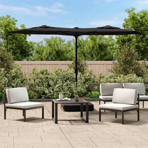 vidaXL Parasol dubbel dak 316x145 cm zwart, Tuin en Terras, Parasols, Nieuw, Verzenden
