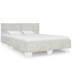 vidaXL Bedframe natuurlijk rattan grijs 160x200 cm, Huis en Inrichting, Verzenden, Nieuw
