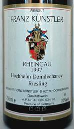 1997 Franz Künstler, Hochheim, Domdechaney, Riesling Trocken, Nieuw