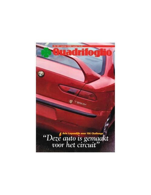 1998 ALFA ROMEO QUADRIFOGLIO MAGAZINE 59 NEDERLANDS, Boeken, Auto's | Folders en Tijdschriften