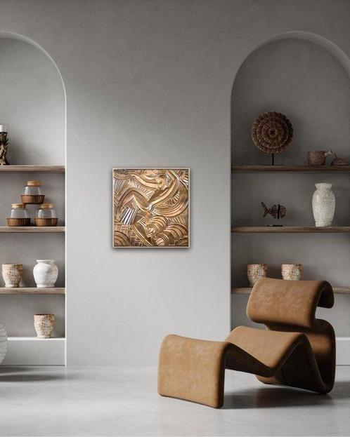 Naar Maurice Picaud - Reliëf, Omgekeerd goud bas-reliëf, Antiek en Kunst, Kunst | Designobjecten