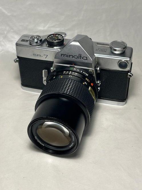 Minolta SR-7 met 135 mm 3.5 lens Single lens reflex camera, Audio, Tv en Foto, Fotocamera's Analoog