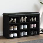 vidaXL Schoenenbank 82x32x50 cm bewerkt hout zwart, Verzenden, Nieuw