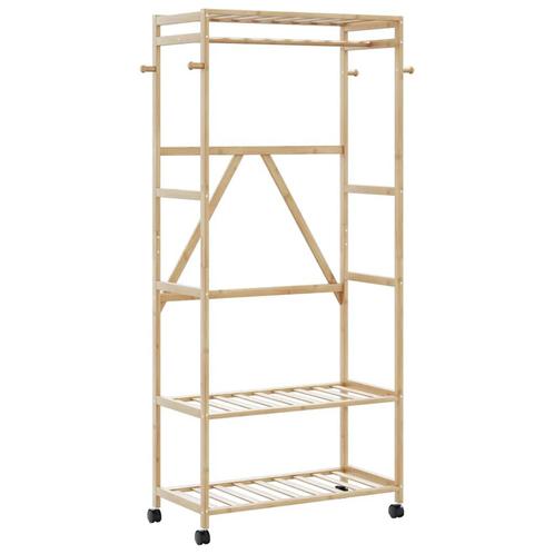vidaXL Kledingrek met schappen en wielen 90x40x179,5 cm, Huis en Inrichting, Kasten | Kleerkasten, Nieuw, Verzenden