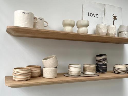 Wandplank | Massief eiken | Verjongde rand | Facet rand, Huis en Inrichting, Woonaccessoires | Wandplanken en Boekenplanken, Nieuw