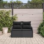 vidaXL Tuin Sofa Zwart 121 x 62 x 69cm poly rattan, Verzenden, Nieuw