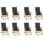 vidaXL Tuinstoelen 8 st inklapbaar met kussens massief, Verzenden, Nieuw