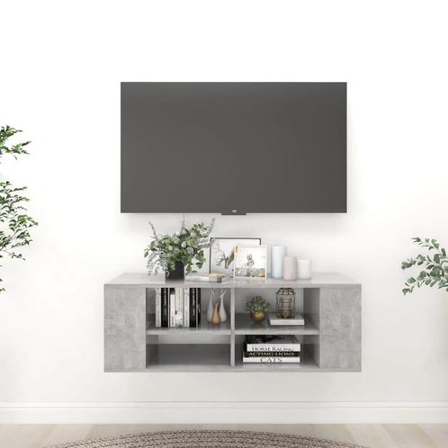 vidaXL Tv-wandmeubel 102x35x35 cm bewerkt hout betongrijs, Huis en Inrichting, Kasten |Televisiemeubels, Nieuw, Verzenden