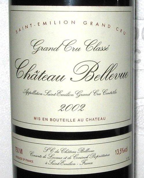 2002 Château Bellevue - Saint-Émilion Grand Cru Classé - 6, Verzamelen, Wijnen