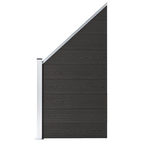 vidaXL Panneau de clôture WPC 95x(105-180) cm Noir, Jardin & Terrasse, Clôtures de jardin, Neuf, Envoi