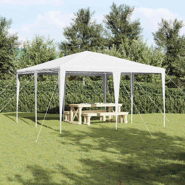 vidaXL Partytent Wit 400 x 400 x 270 cm Polyester en Staal, Tuin en Terras, Partytenten, Nieuw, Verzenden