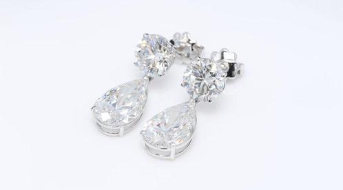 Boucles doreilles - 18 carats Or blanc - 10.72ct. tw., Handtassen en Accessoires, Oorbellen