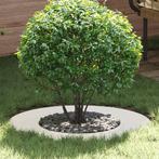 vidaXL Platte boomring Wit Ø40 / 70 cm Staal, Tuin en Terras, Bloempotten, Verzenden, Nieuw
