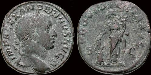 222-235ad Roman Severus Alexander Ae sestertius Provident..., Postzegels en Munten, Munten en Bankbiljetten | Verzamelingen, Verzenden