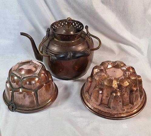 Mal (3) Antiek - puddingvorm + waterketel, Antiek en Kunst, Curiosa en Brocante