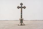 Croix - Métal - 1800-1850 - Micro Mosaic Crucifix - 51 cm, Antiek en Kunst