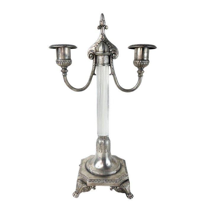 WMF / Geislingen - Kaarsenhouder - Tin, Glas - voor, Antiek en Kunst, Kunst | Designobjecten