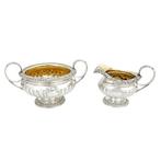 George IV Gilt Sterling Silver Sugar Basin & Milk Jug -, Antiek en Kunst