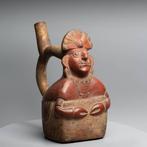 Moche, Peru Terracotta Huaco met Ai Apaec. 200-400 na, Verzamelen